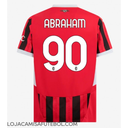 Camisa de Futebol AC Milan Tammy Abraham #90 Equipamento Principal 2024-25 Manga Curta